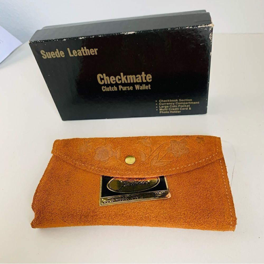 VTG Custom Craft Mustard Suede Wallet‎